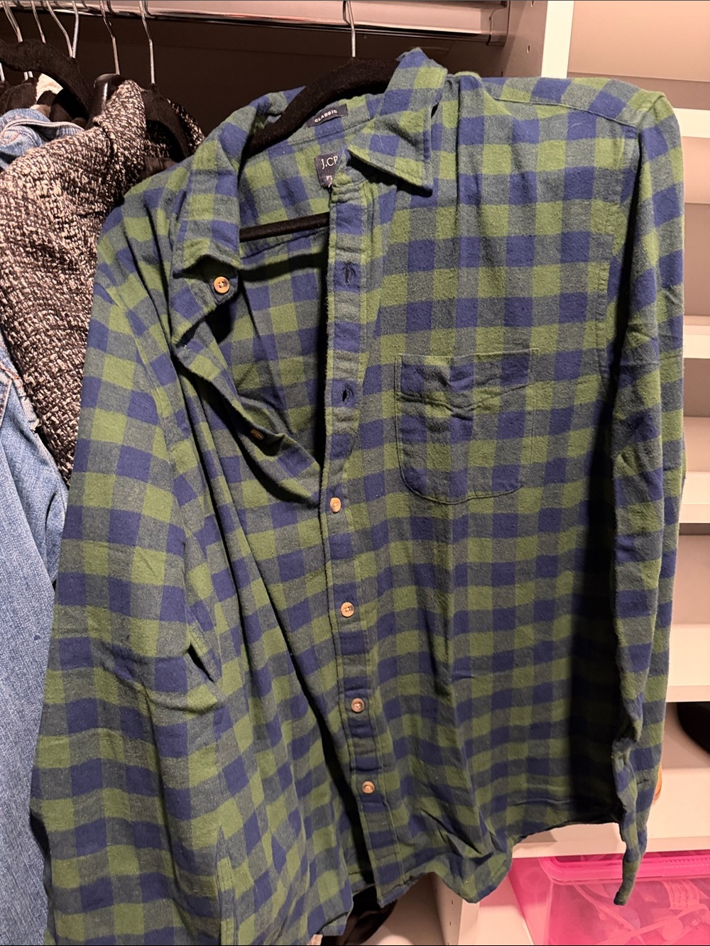 J. Crew Green and Blue Plaid Button-Down Shirt